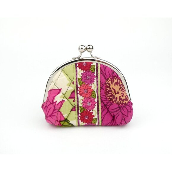 Vera Bradley Hello Dahlia Double Kiss Kisslock Coin Purse - Picture 6 of 14